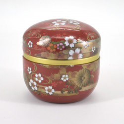 Brown Japanese teabox in metal SUZUKO KIKUSUI