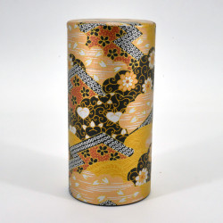 Japanese black golden tea box washi paper KOGANE