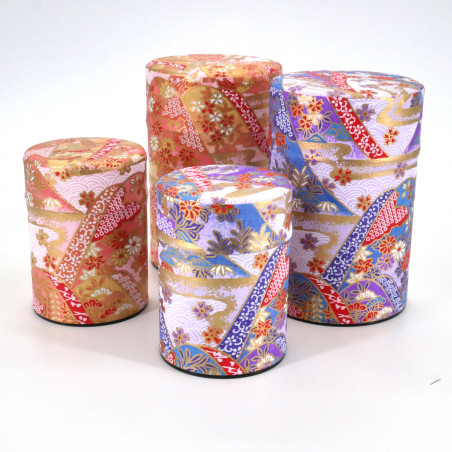 Japanese tea box washi paper 40g 100g pink purple choice