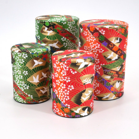 Japanese tea box washi paper 40g 100g green orange choice