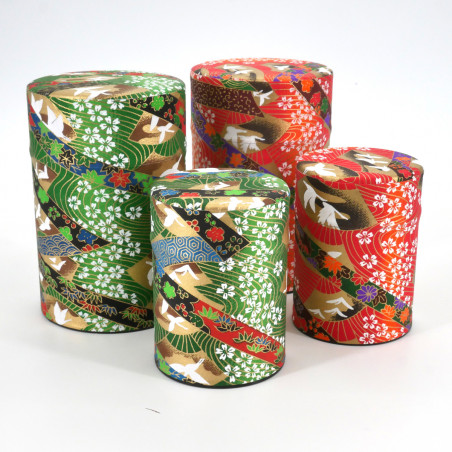 Japanese tea box washi paper 40g 100g green orange choice