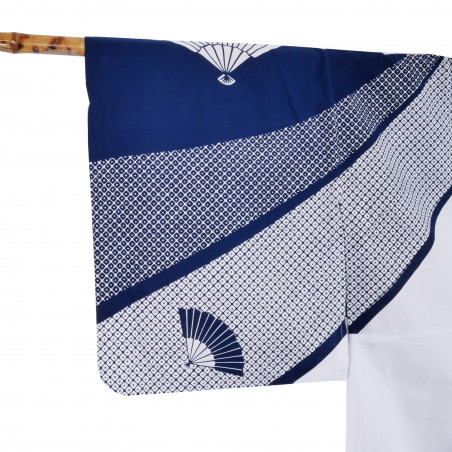 Yukata prestigio de algodón japonés para mujeres, SENSUSHIBORI, azul