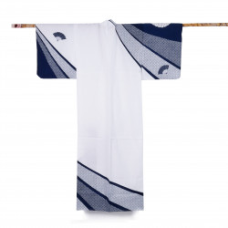 Yukata prestigio giapponese di cotone per le donne, SENSUSHIBORI, blu