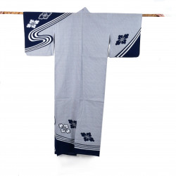 japanischer prestige yukata für frauen, HANASHIBORI, blau