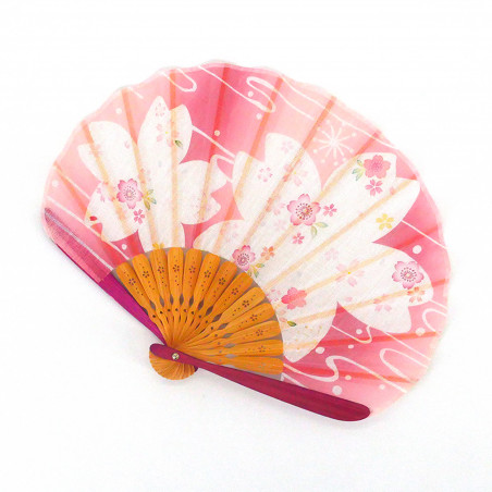 japanese pink fan 21cm for women, BIGSAKURA, cherry blossoms