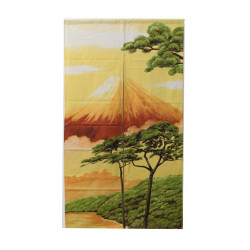 Japanese curtain  NOREN red FUJI - Hokusai 