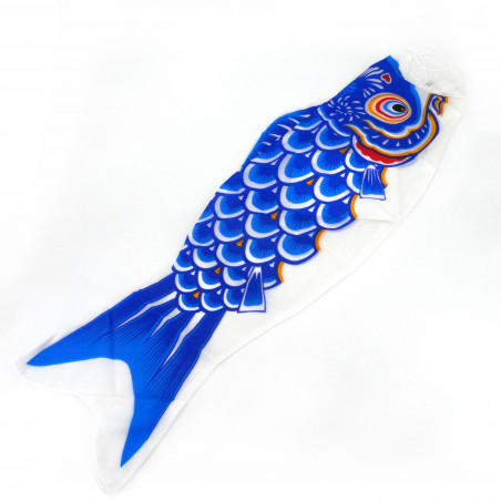 manche à air en forme de carpe koi bleu KOINOBORI