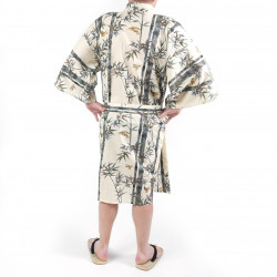 happi kimono traditionnel japonais en coton TAKE, bambou, pour homme