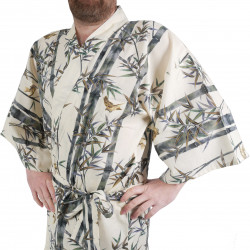 happi kimono traditionnel japonais en coton TAKE, bambou, pour homme