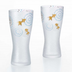 set of 2 japanese beer glasses PREMIUM HANABI