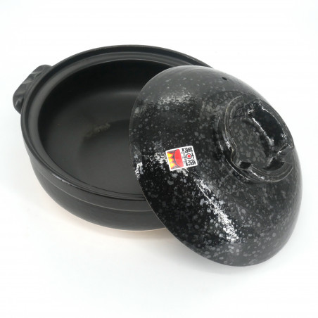 clay pot for japanese sukiyaki nabemono fondue DONABE KURO UWAGUSURI