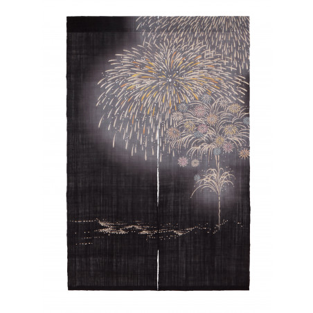 Noren en cáñamo, pintado a mano, HANABI