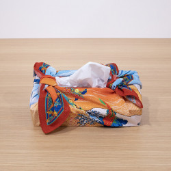 Furoshiki de poliéster japonés, NAMIKOI, naranja