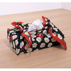 Furoshiki japonais en polyester, TSUBAKI, rouge