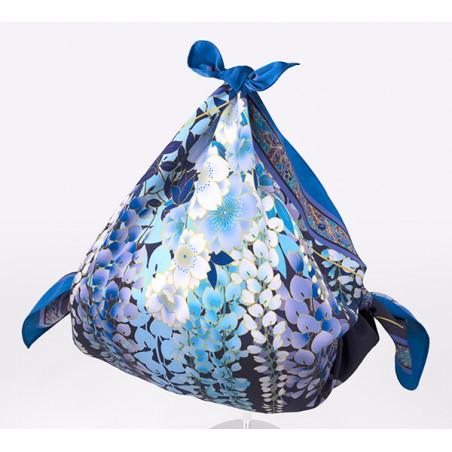 Furoshiki de poliéster japonés, HIYASHINSU, azul