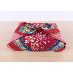 Japanese polyester furoshiki, TEMARI, red