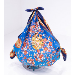 Furoshiki japonais en polyester, TEMARI, bleu