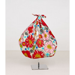 Furoshiki de poliéster japonés, UME, blanco