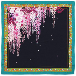 Furoshiki japonais en polyester, HIYASHINSU, noir