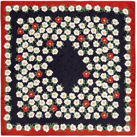 Japanese polyester furoshiki, TSUBAKI, red