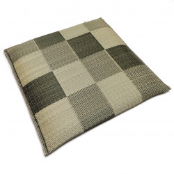 coussin en natte paille de riz motifs carré Heihō 55x55cm