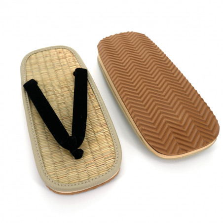 paire de sandales japonaises zori, ZORI BK, noir