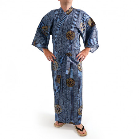 japanischer herren blauer Yukata – Kimono, KOIN, alte Stücke