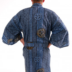 japanischer herren blauer Yukata – Kimono, KOIN, alte Stücke