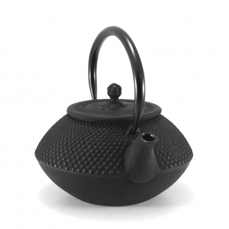 Japan cast iron teapot, OIHARU MARU ARARE 0,8lt, black