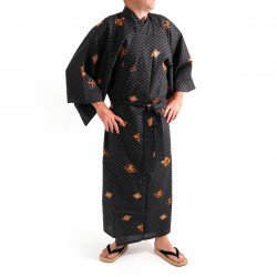 japanischer Herren yukata Kimono - schwarz, DIAMOND, Diamant und Kanji