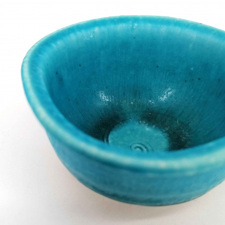 Small Japanese ceramic container, turquoise blue, KAIYO