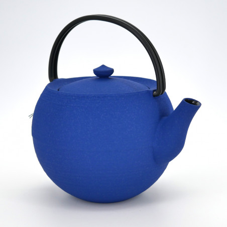 japanese blue prestige round cast iron teapot chûshin kôbô MARUTAMA