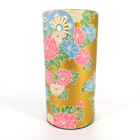 Japanische Teedose aus Washi-Papier, YAYOI GOSHO, gold