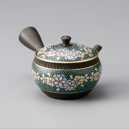 Tokura-kutani teapot SAKURA, blue