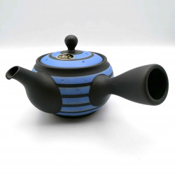 Teiera giapponese tokoname kyusu, GYO, linee nere e blu