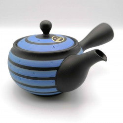 Teiera giapponese tokoname kyusu, GYO, linee nere e blu