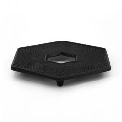 Black cast iron trivet from Japan, ROJI HEXAGONAL