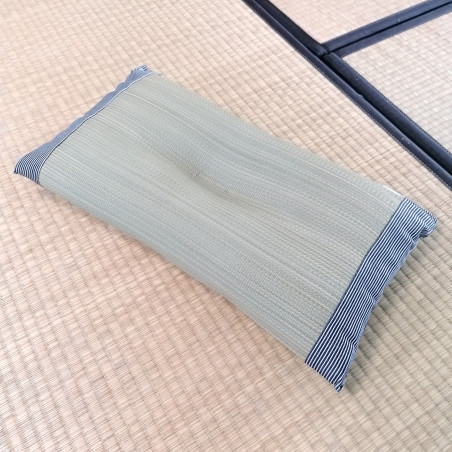 coussin japonais makura en paille de riz HICKORY gris 50x30cm
