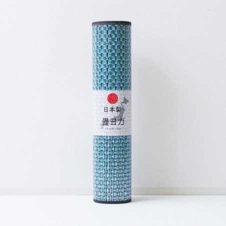 Japanische natürliche Tatami Yoga Matte - JOY BLUE