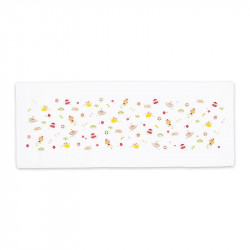 Small Japanese cotton towel with red treasures pattern, AKAI TAKARAMONO, 34 x 88 cm