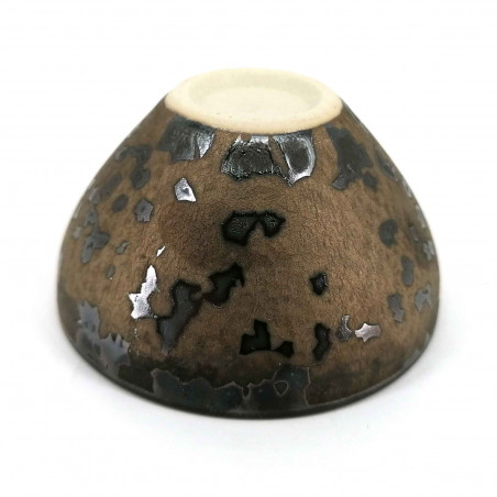 Tazza da tè in ceramica giapponese, marrone, interno effetto metallizzato - METARIKKU