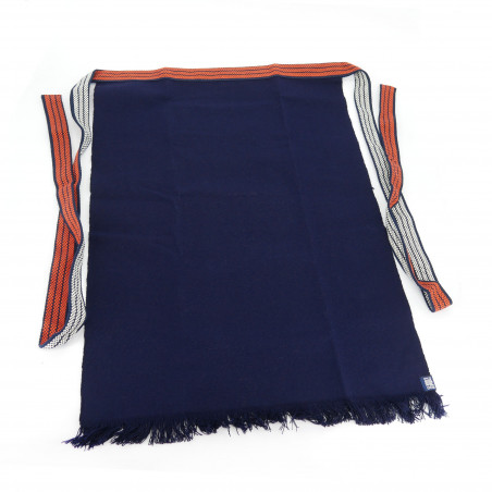 Tablier traditionnel japonais bleu en coton, MAEKAKE AI