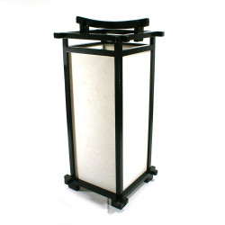 Lampe japonaise noire bois et papier L216C