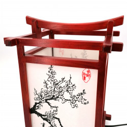 Japanese red table lamp, cherry blossom, NARA