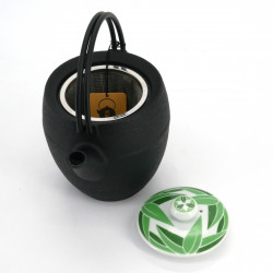 Small round Japanese prestige cast iron teapot, CHÛSHIN KÔBÔ MARUTSUTU, TAKE, 0.4 L