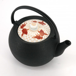 Japanische Prestige-Teekanne aus Gusseisen, CHÛSHIN KÔBÔ MARUTAMA, KOI, 1,1 L