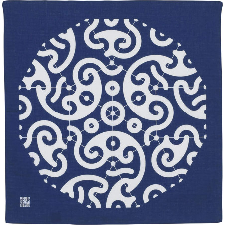 Japanese cotton furoshiki, TOKOLO MUSUBI, Karakusa, 50 x 50 cm