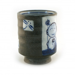 Plato japonés pequeño con flor azul - KIKKO