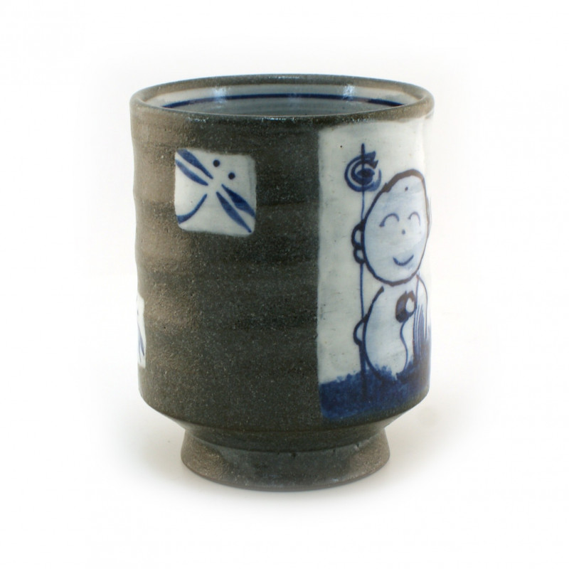 Small Japanese plate with blue flower - KIKKO