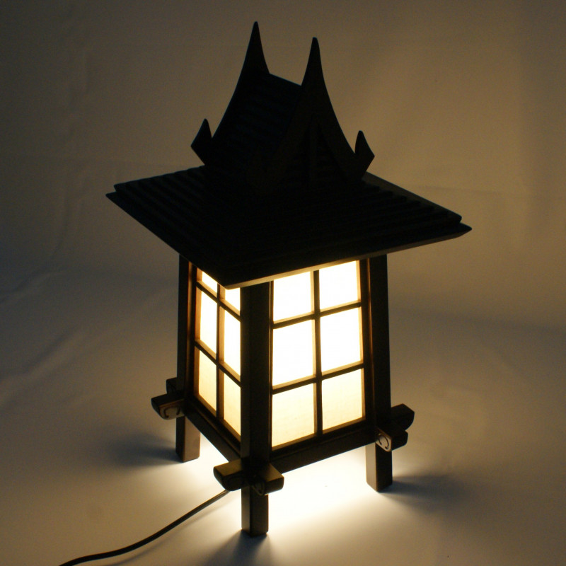 Lampada da tavolo giapponese, PUGGI, nero